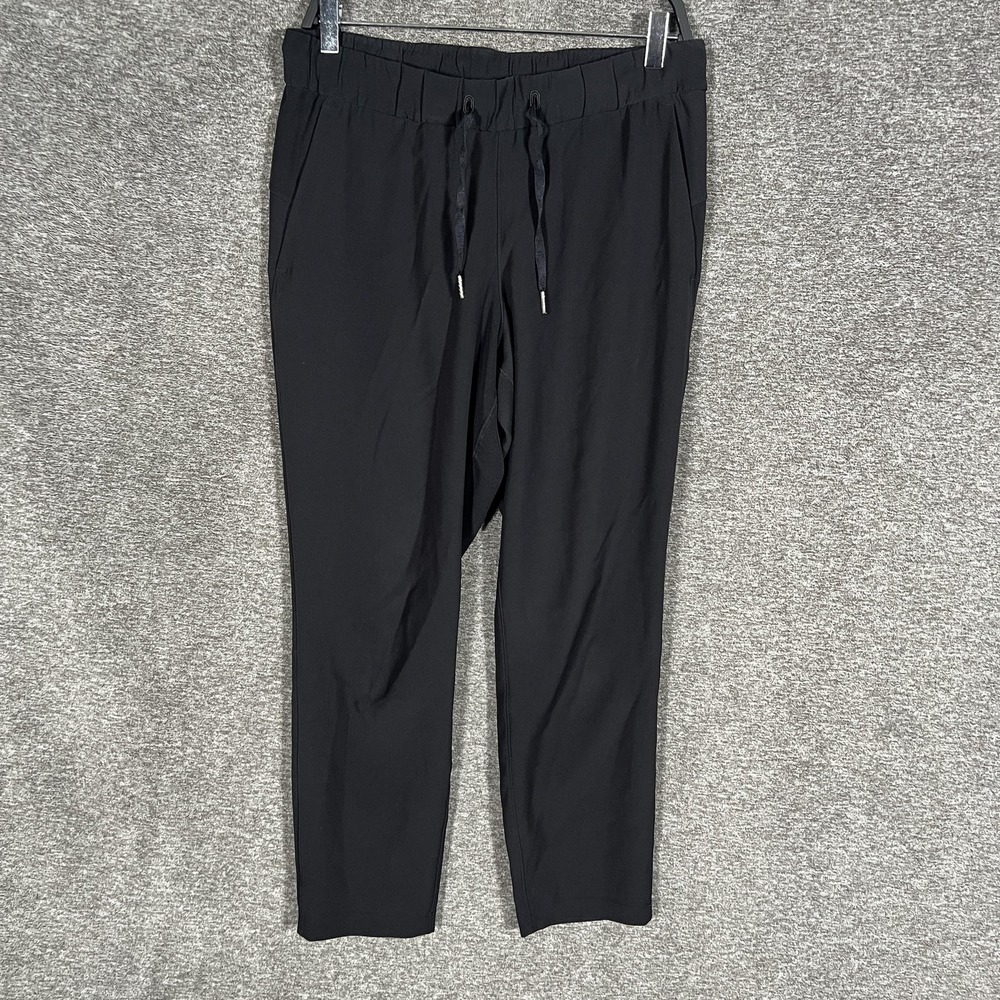 Lululemon Jogger Pants Womens 8 Black On the Fly Woven Drawstring Pockets
